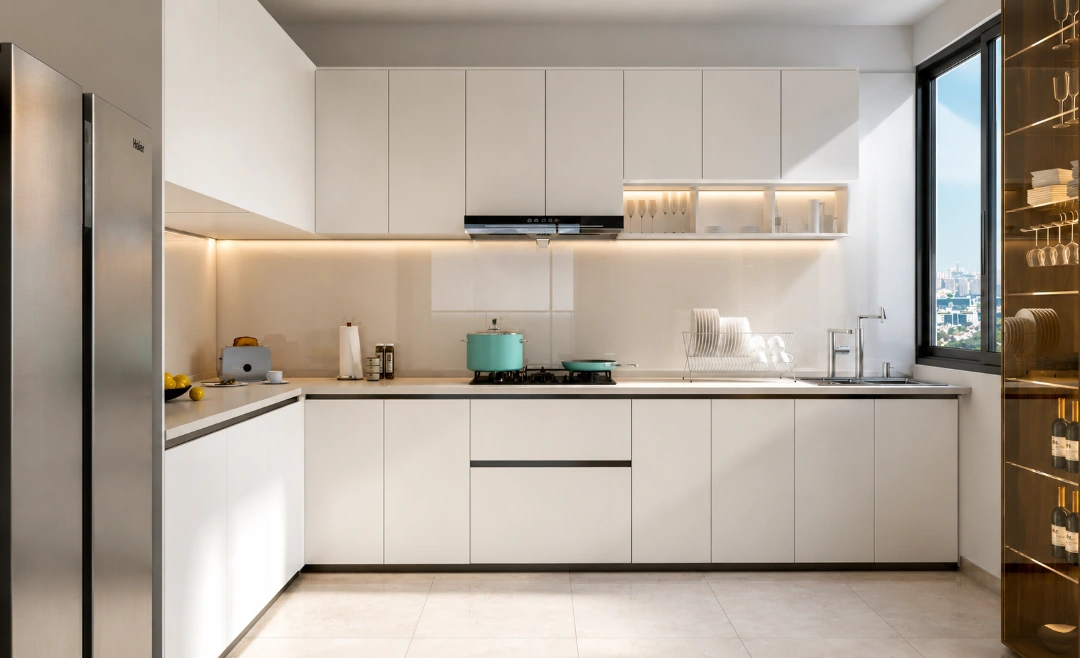 Kitchen with granite platform